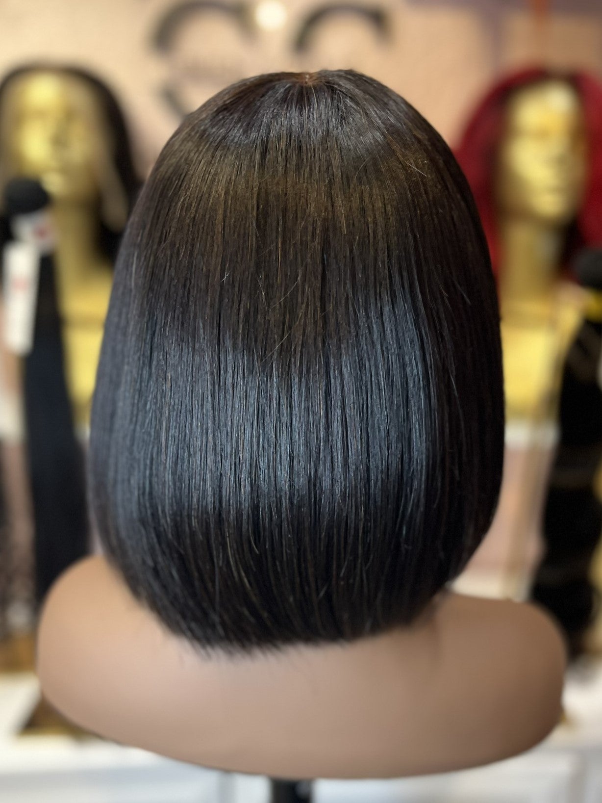 Bob Styled Wig with Bangs - Natural Black