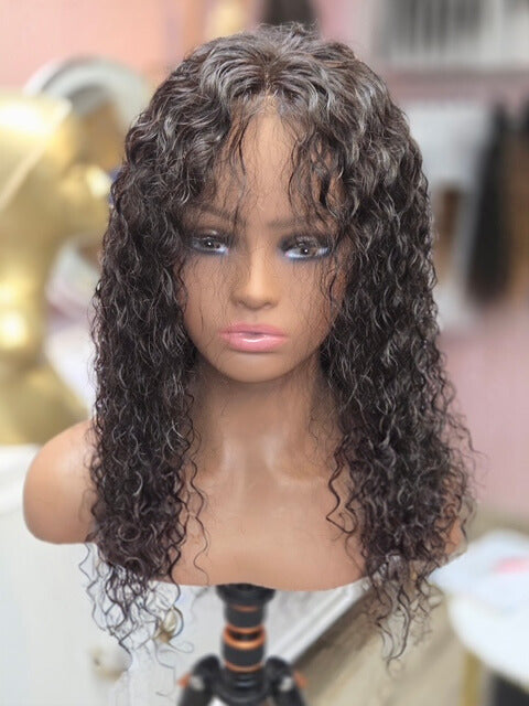 Italian Curly Human Hair Wig - Natural Black