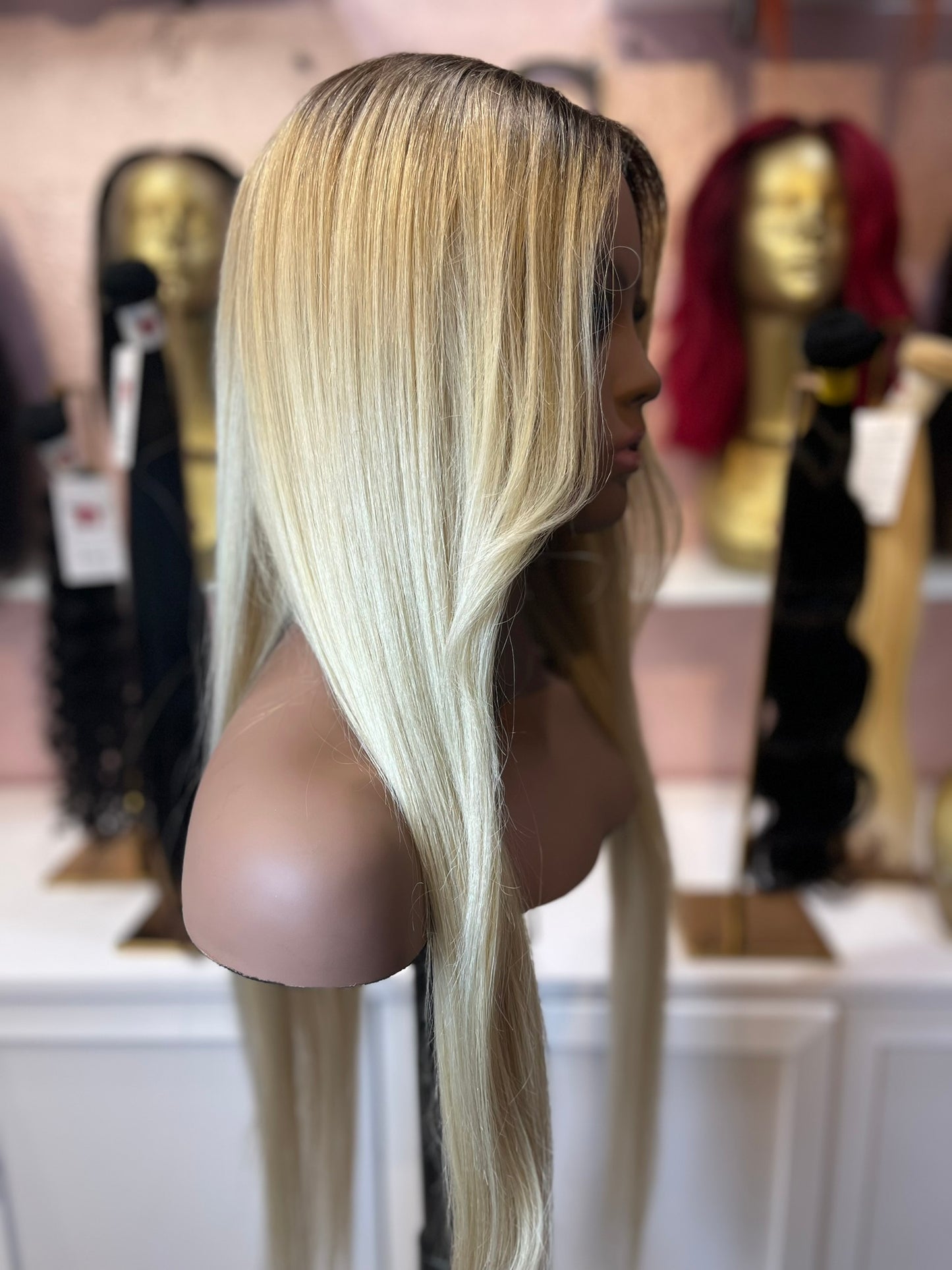 24 Inch Virgin Human Hair Wig - Blonde