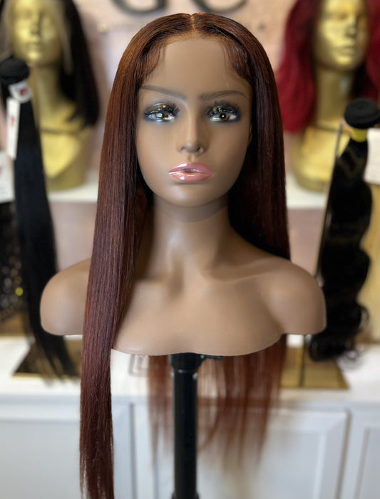 22 Inch Virgin Human Hair Wig - Ginger